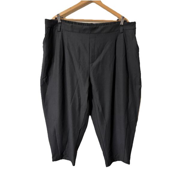 Halara Women's Black Slacks Barrel Leg Elastic Waist Plus Sz 2X Classic Career - Picture 1 of 14